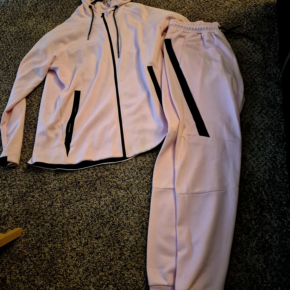 Men's Performance Hoodie & Jogger Set - Light Pink